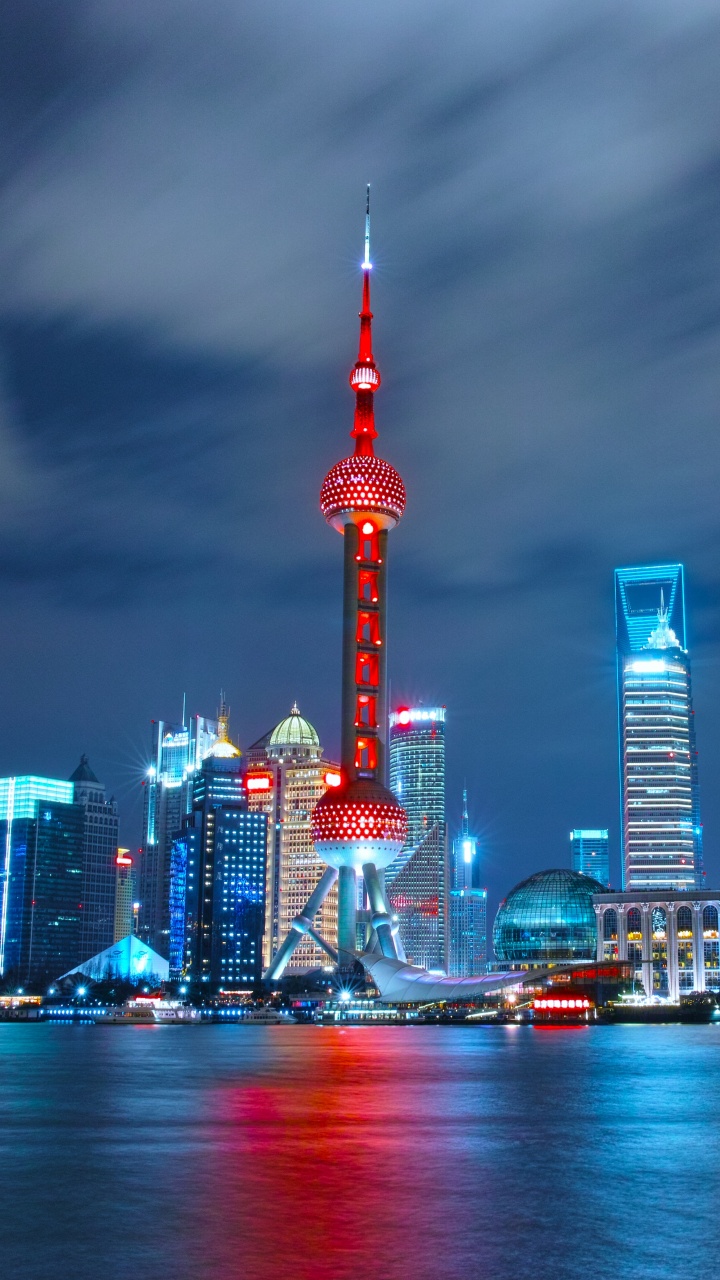 Обои городской пейзаж, город, небоскреб, линия горизонта, ориентир в разрешении 720x1280