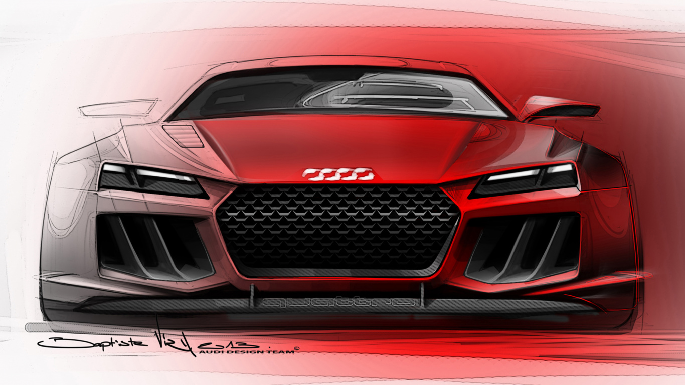Обои audi quattro концепт, audi, авто, audi e-tron, спорткар в разрешении 1366x768