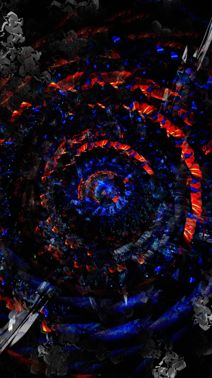 Обои фрактальное искусство, психоделическое искусство, арт, темнота, круг в разрешении 720x1280