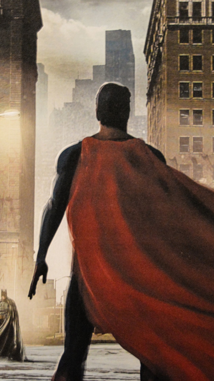 Обои Супермен, Бэтмен, арт, комиксы dc, супергерой в разрешении 720x1280