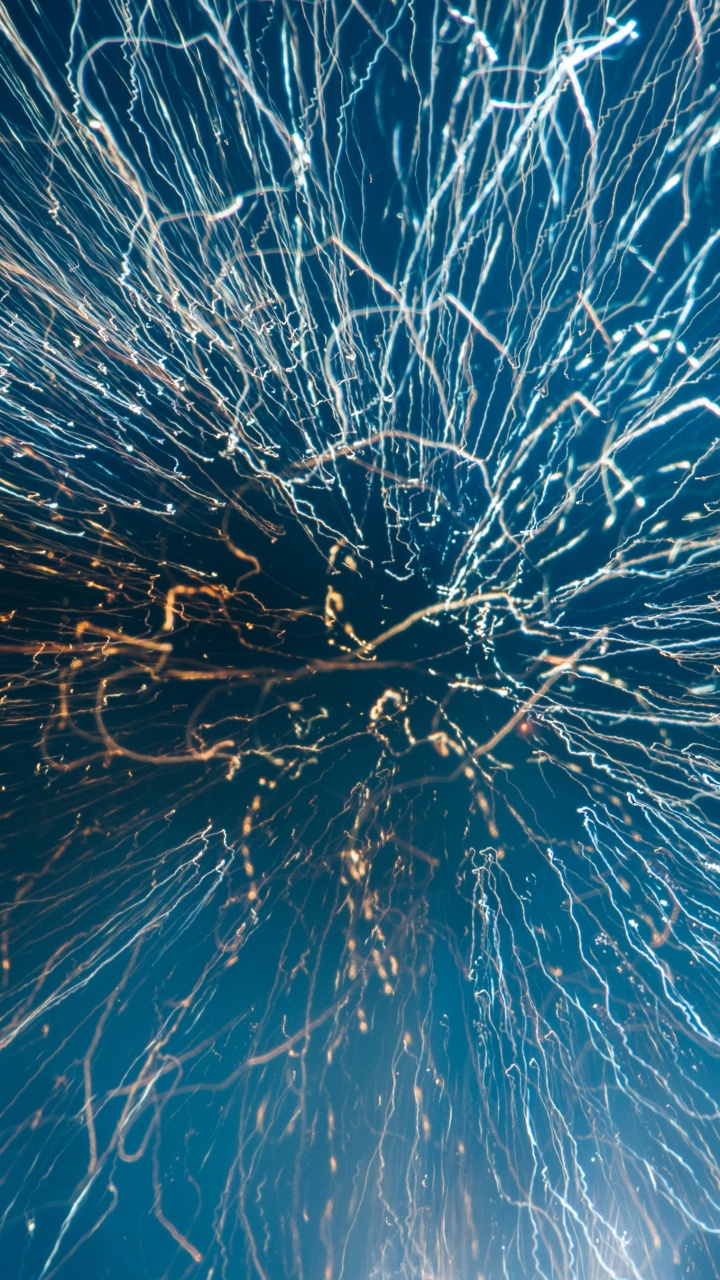 Обои синий, вода, электрик, линия, графика в разрешении 720x1280