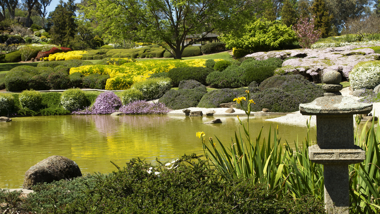 Обои Ботанический сад, природа, сад, растительность, вода в разрешении 1280x720