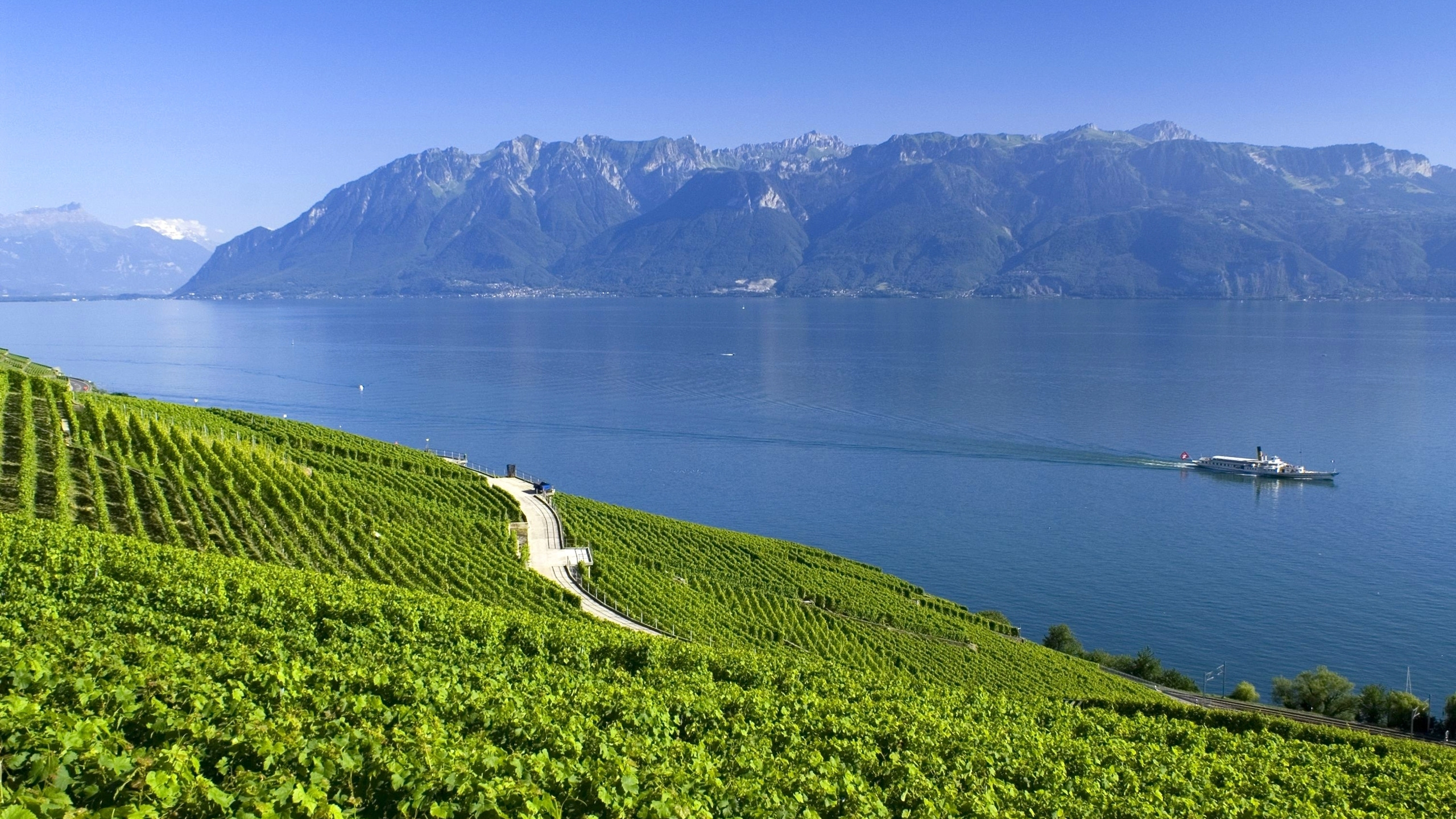 Обои Монтре, горная станция, нагорье, горный хребет, пейзажи гор в разрешении 2560x1440