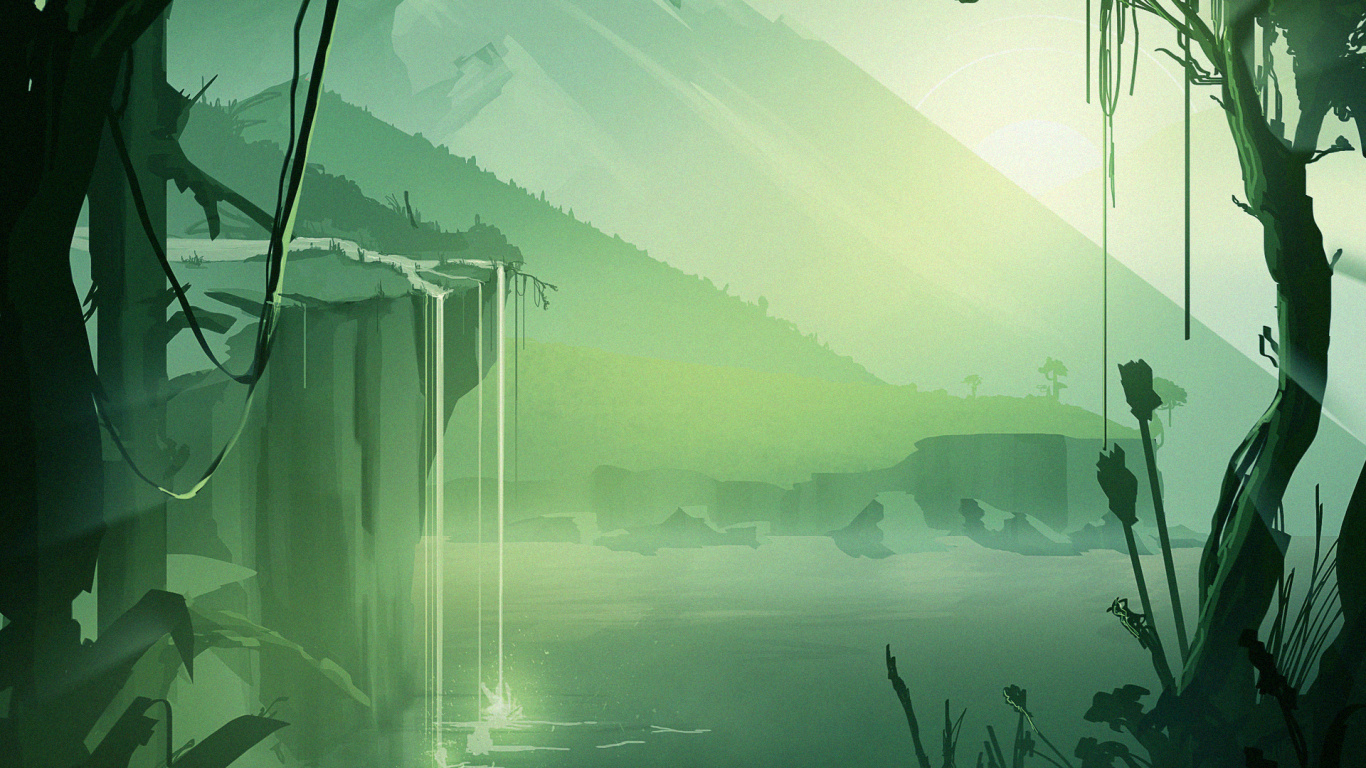 Обои природа, зеленый, окружающая среда, природный ландшафт, утро в разрешении 1366x768