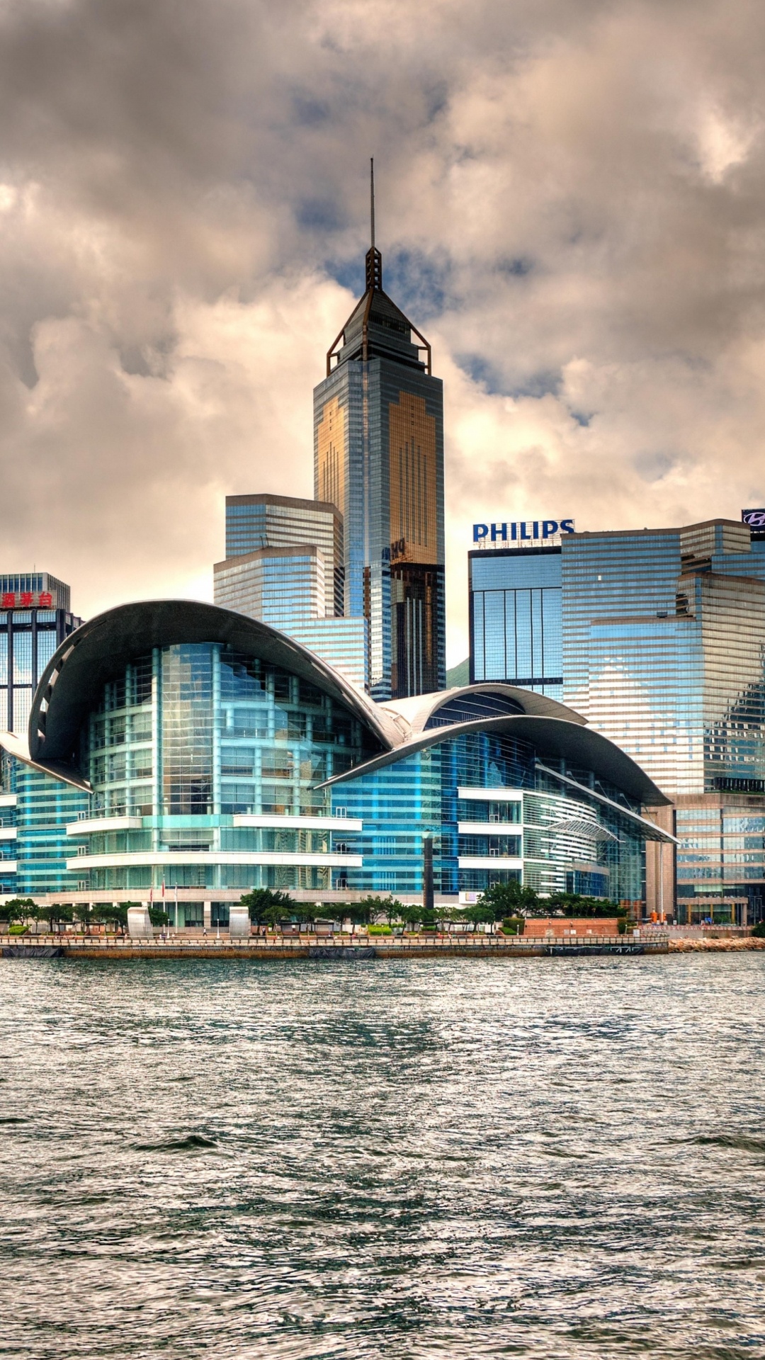 Обои город, городской пейзаж, линия горизонта, небоскреб, городской район в разрешении 1080x1920