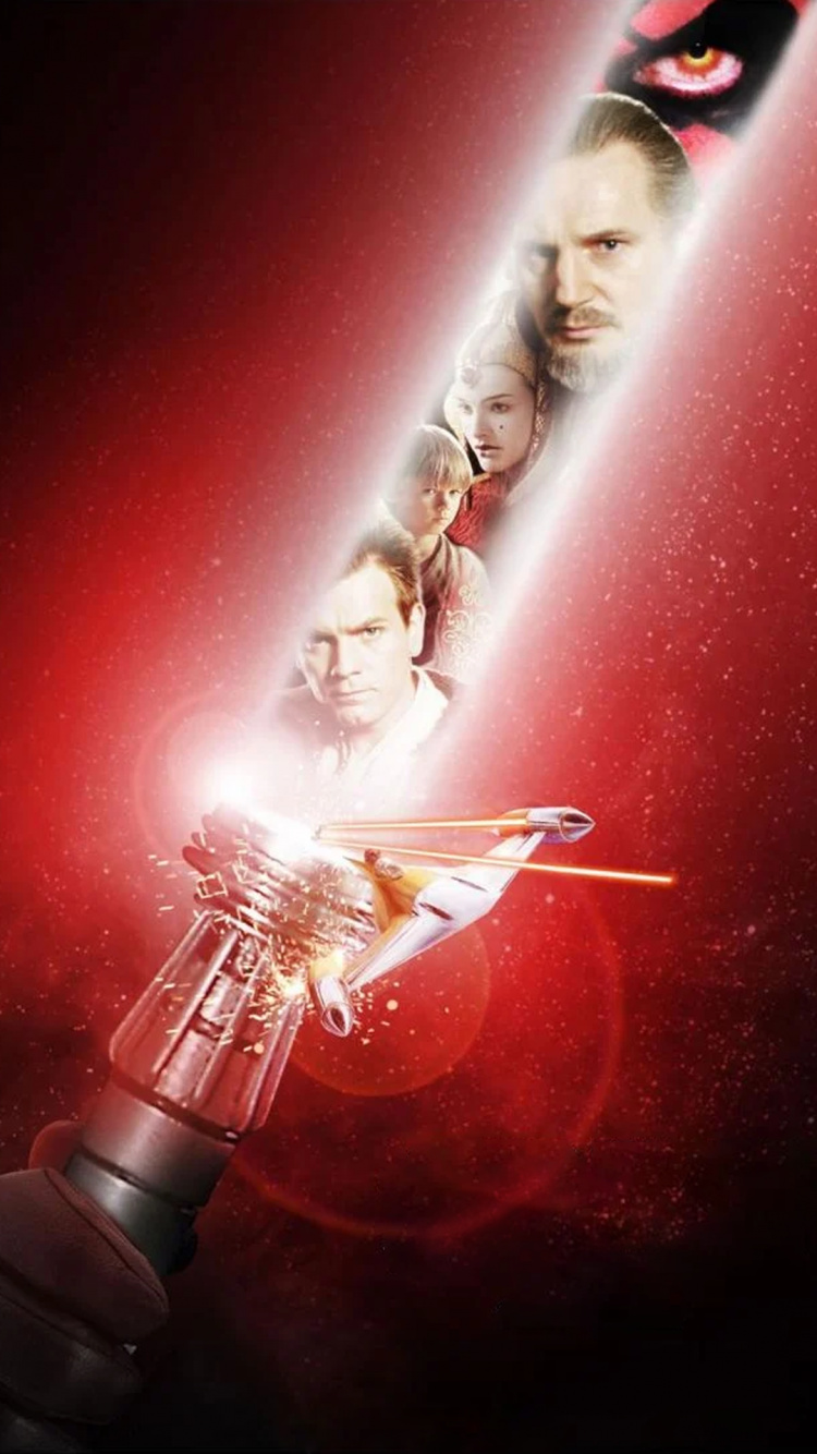 Обои звездные войны, Звездные войны Скрытая угроза, Джордж Лукас, Юэн МакГрегор, Натали Портман в разрешении 750x1334