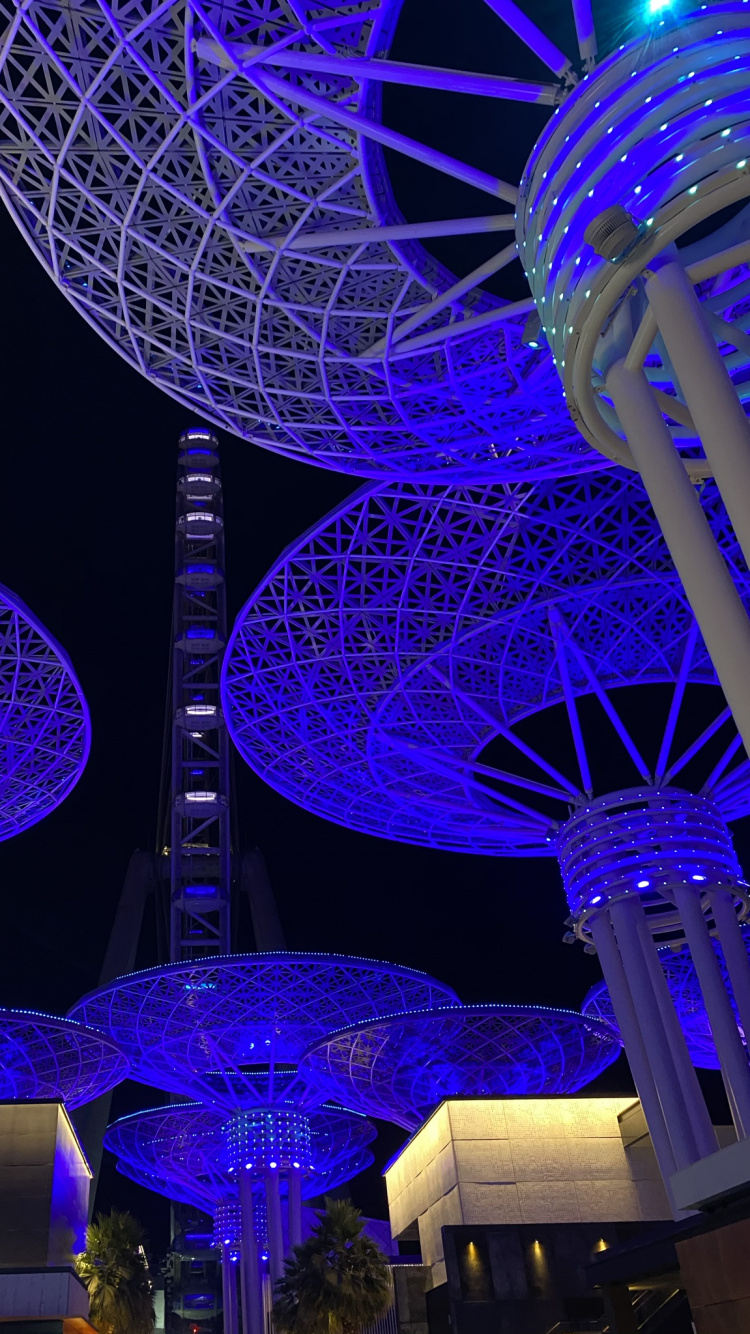 Обои Сингапур, ориентир, синий, пурпур, мажорель синий в разрешении 750x1334