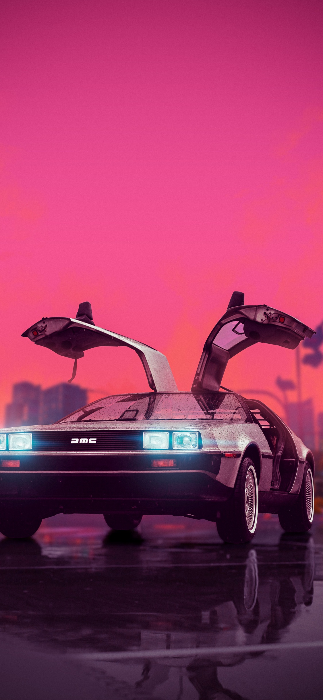 Обои отражение, легковые автомобили, Залетные Птицы, шина, колесо в разрешении 1125x2436