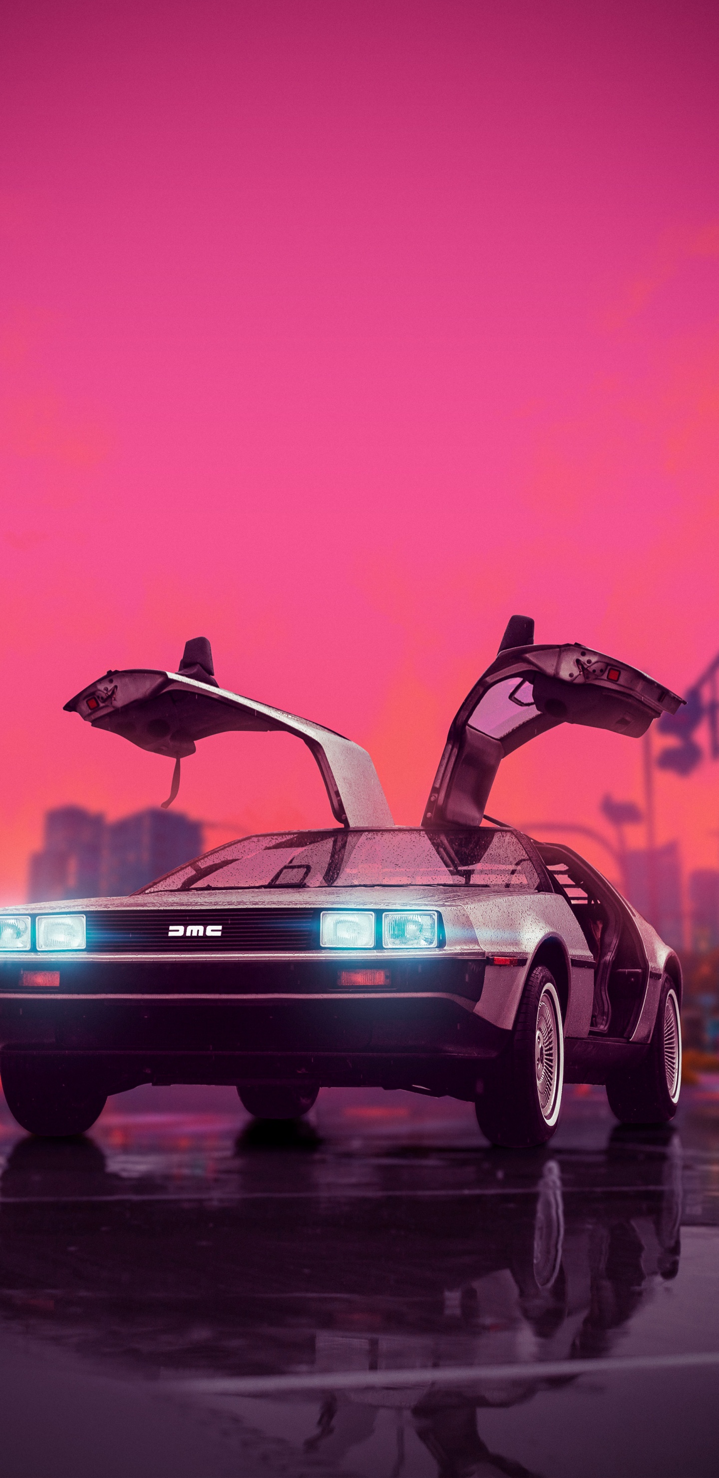 Обои отражение, легковые автомобили, Залетные Птицы, шина, колесо в разрешении 1440x2960