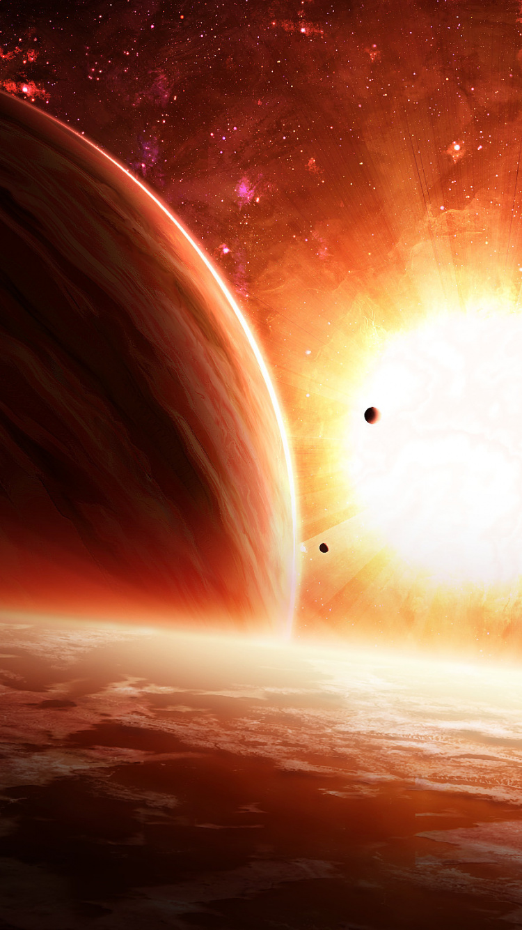 Обои космос, планета, атмосфера, космическое пространство, астрономический объект в разрешении 750x1334