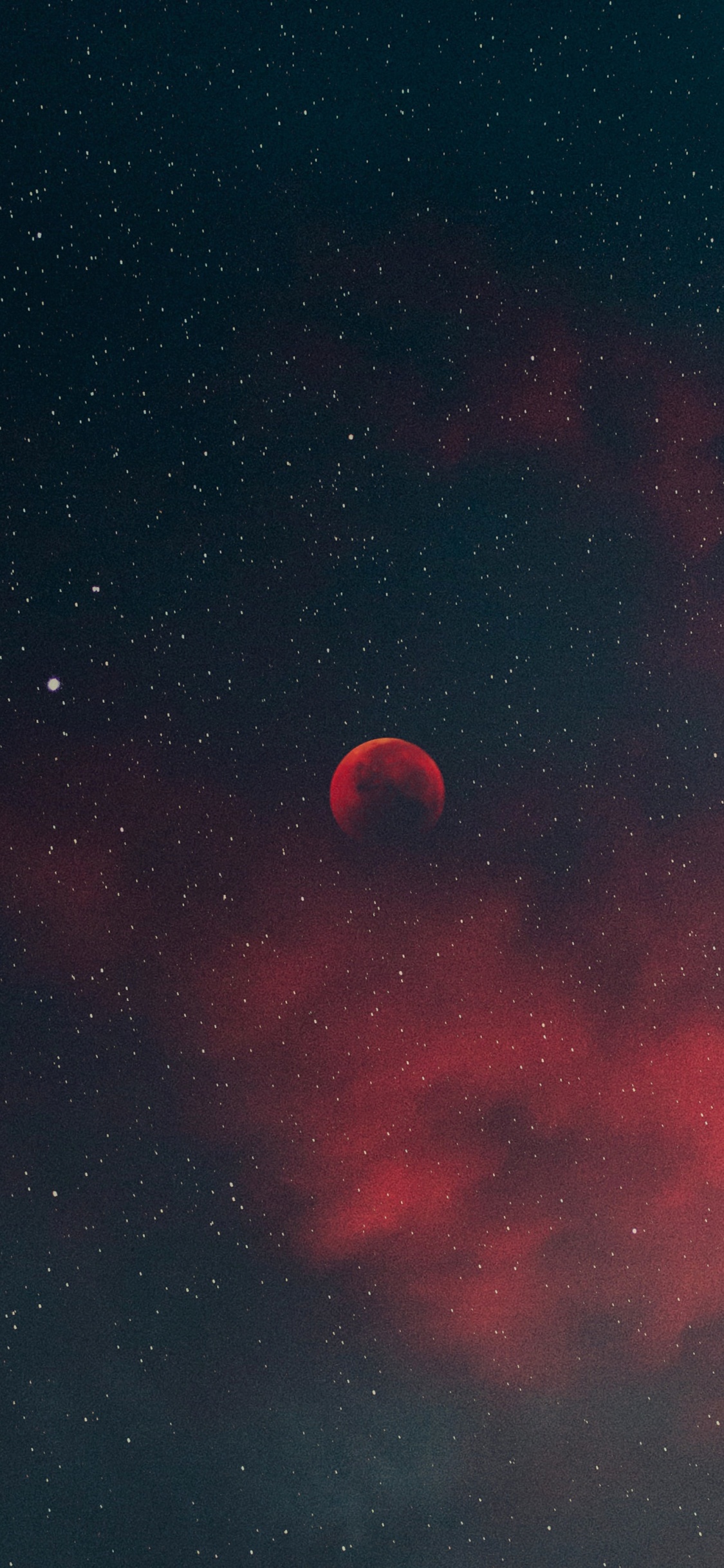 Обои атмосфера, луна, природный ландшафт, Галактика, астрономический объект в разрешении 1125x2436