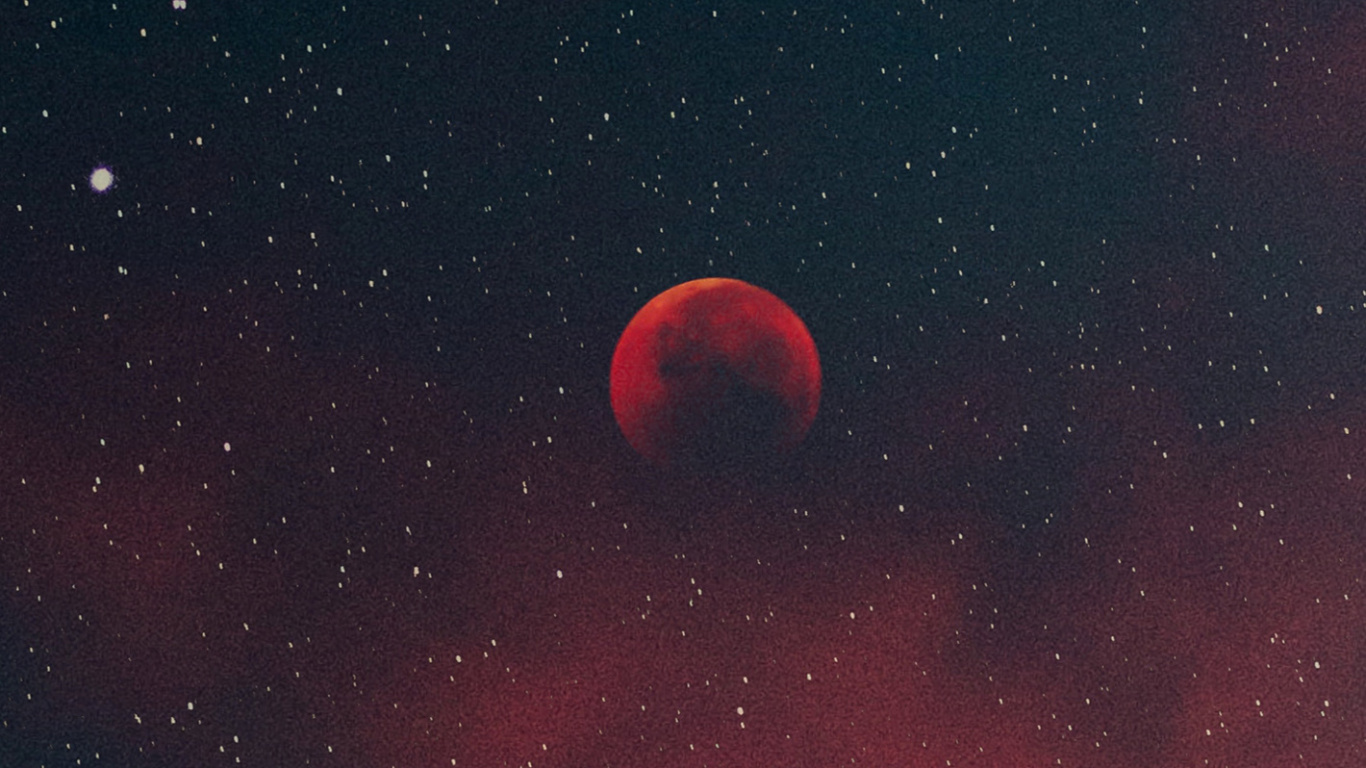 Обои атмосфера, луна, природный ландшафт, Галактика, астрономический объект в разрешении 1366x768