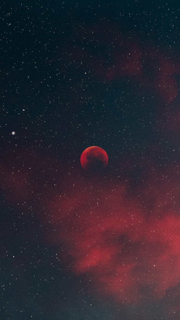 Обои атмосфера, луна, природный ландшафт, Галактика, астрономический объект в разрешении 750x1334