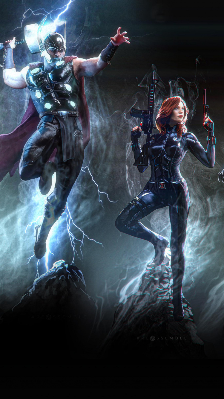 Обои компьютерная игра, Герои Marvel 2016, видеоигра, темнота, чудеса Мстители в разрешении 750x1334