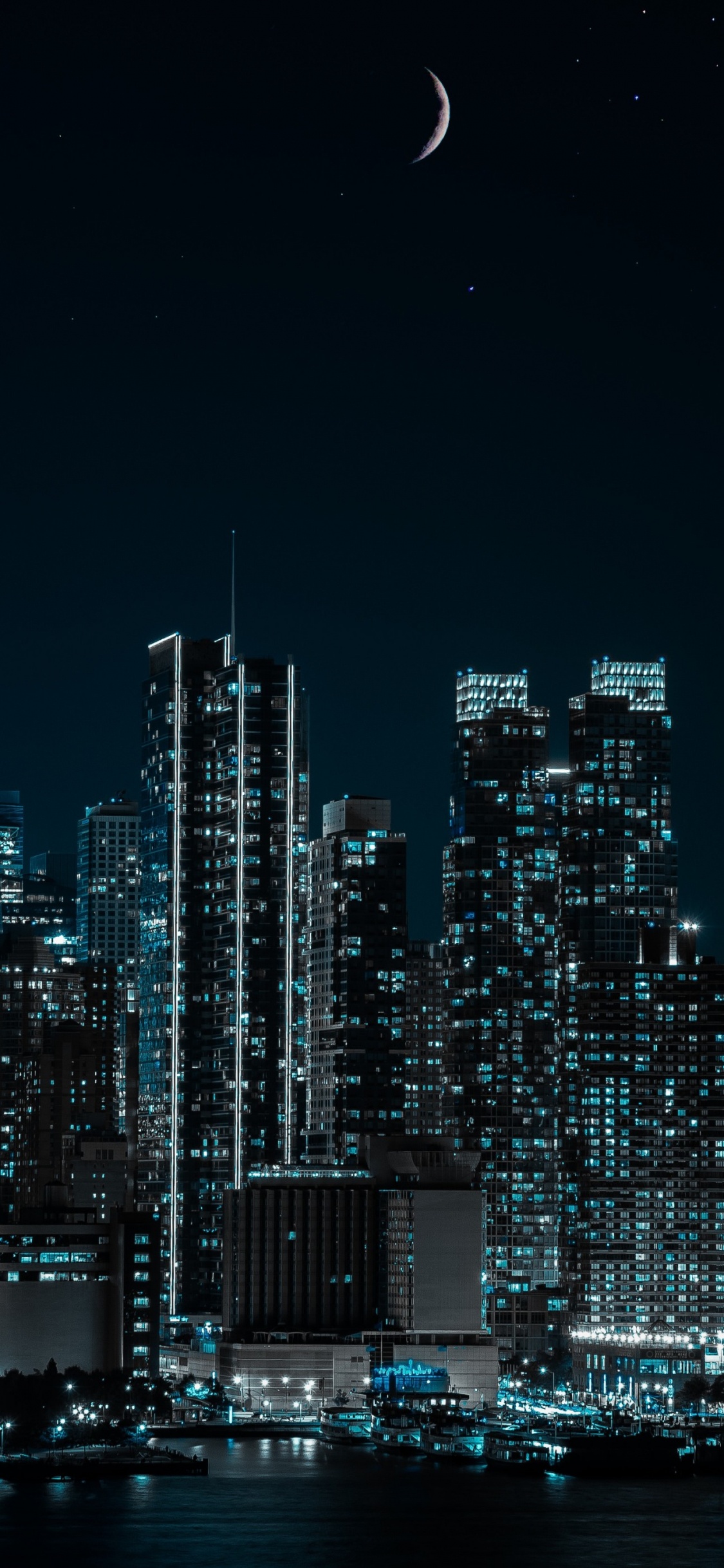 Обои Манхеттен, здание, небоскреб, атмосфера, вышка в разрешении 1125x2436