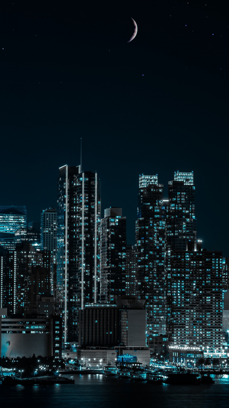 Обои Манхеттен, здание, небоскреб, атмосфера, вышка в разрешении 750x1334