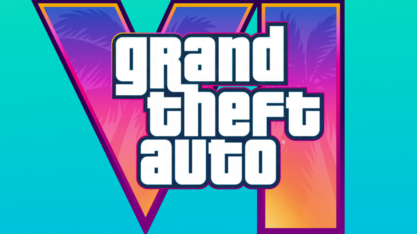 Обои логотип гта 6, Гта ВИ, графический дизайн, лого, прямоугольник в разрешении 1366x768