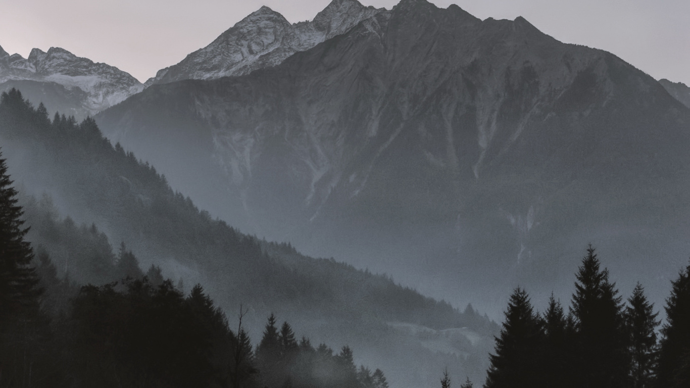 Обои часовая башня, soundcloud, облако, гора, атмосфера в разрешении 1366x768