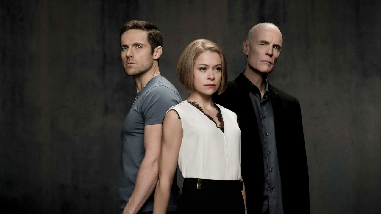 Обои Дилан Брюс, Татьяна Maslany, Мэтт Frewer, Сирота Черный, Павел Дирден в разрешении 1280x720