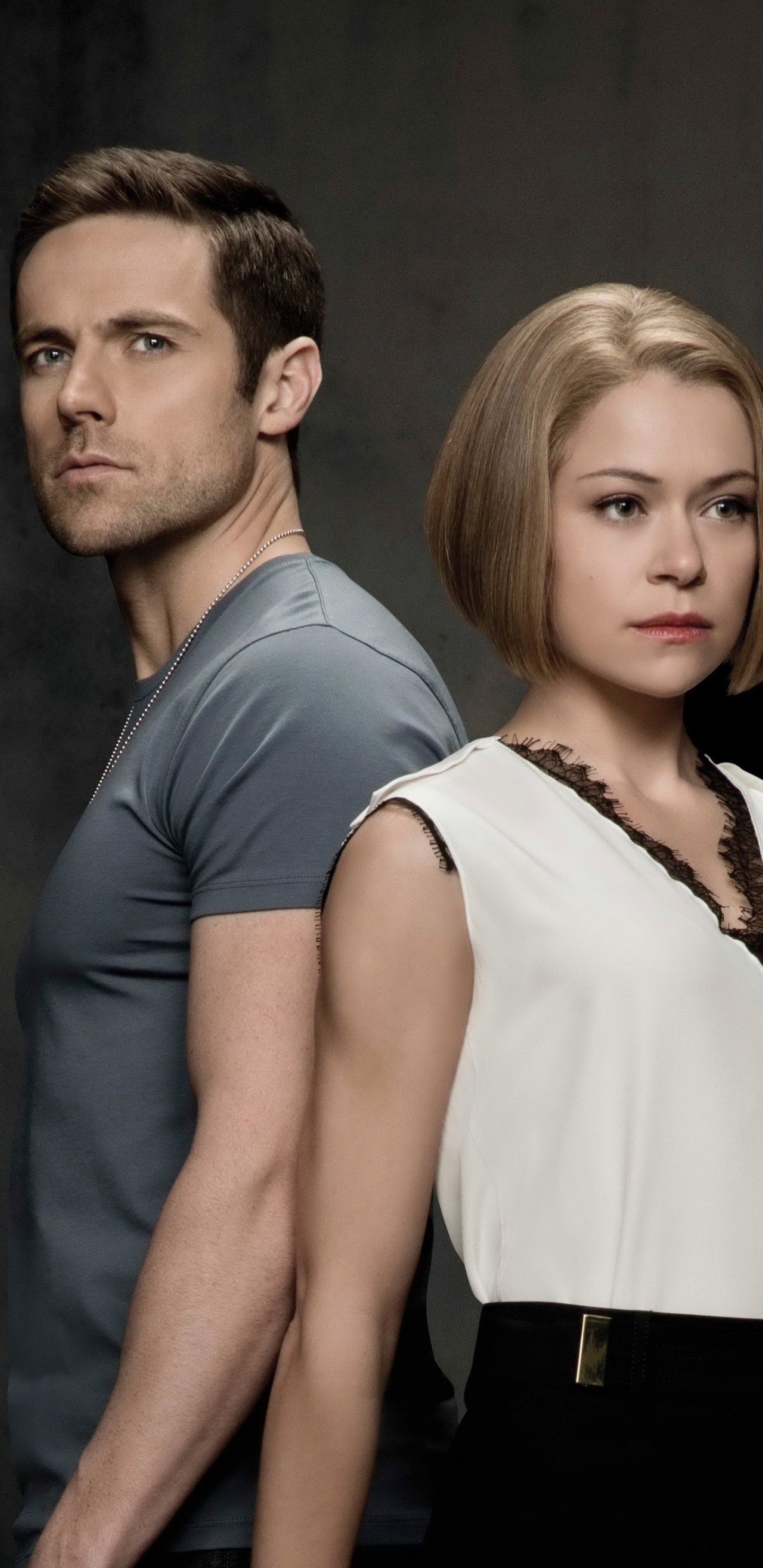 Обои Дилан Брюс, Татьяна Maslany, Мэтт Frewer, Сирота Черный, Павел Дирден в разрешении 1440x2960