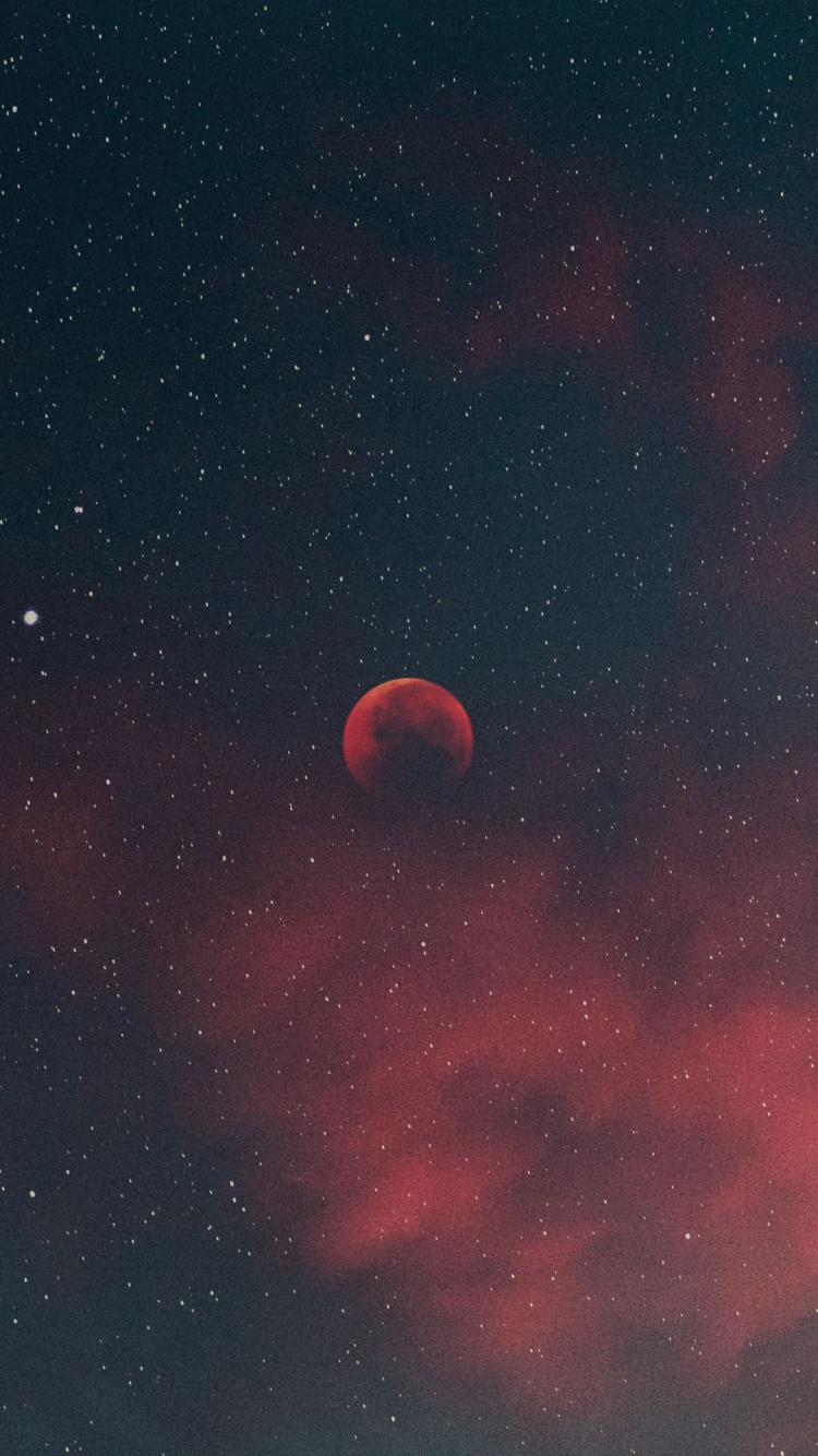 Обои луна, Января 2018 года лунное затмение, природный ландшафт, астрономический объект, Галактика в разрешении 750x1334