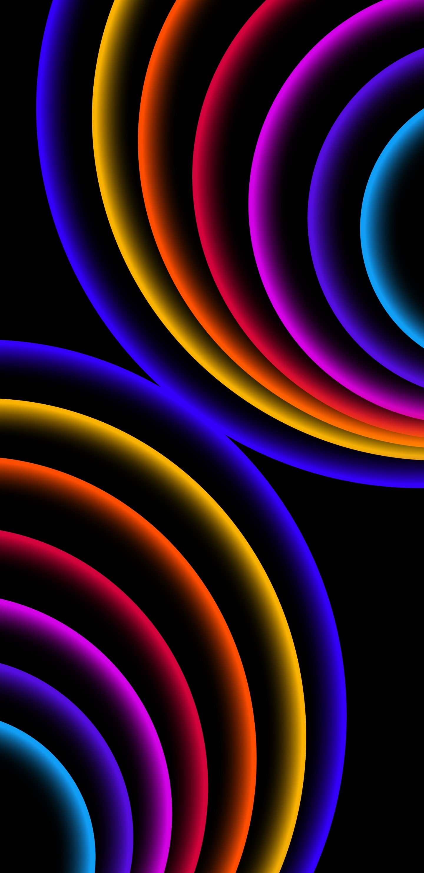 Обои фрактальное искусство, яблоко, ios, красочность, свет в разрешении 1440x2960