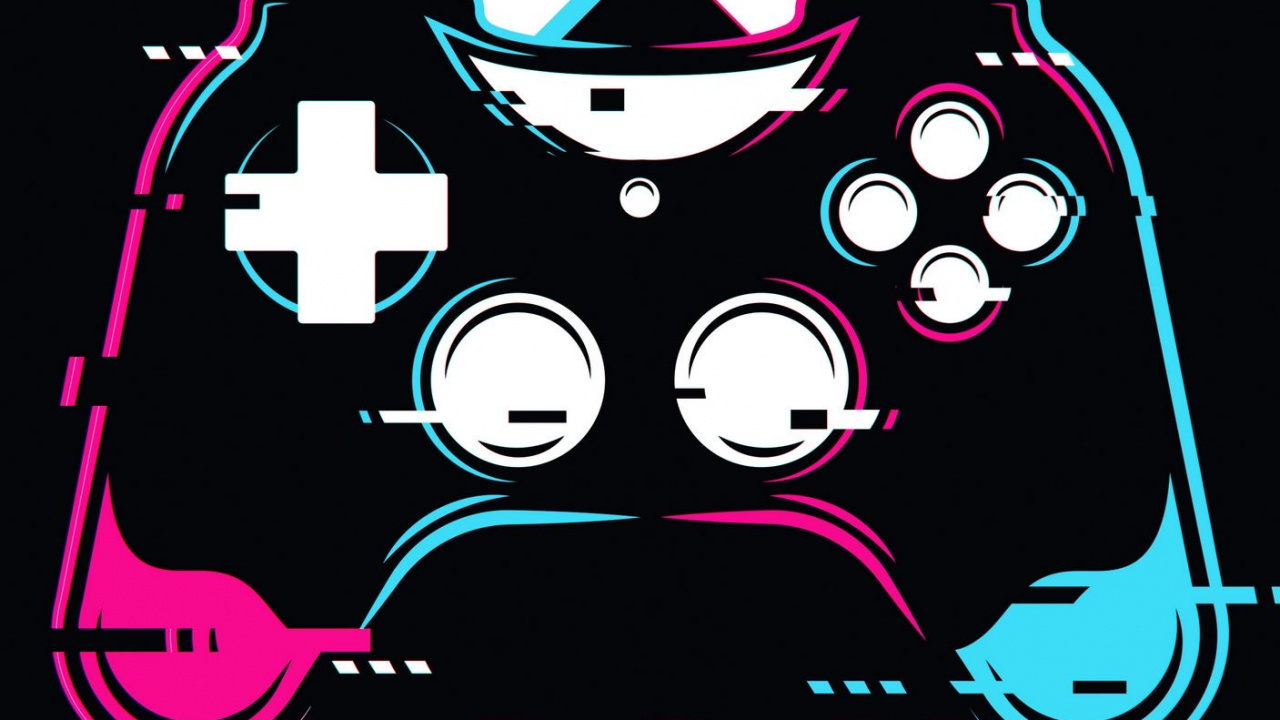 Обои игровой контроллер, джойстик, символ, графический дизайн, дизайн в разрешении 1280x720