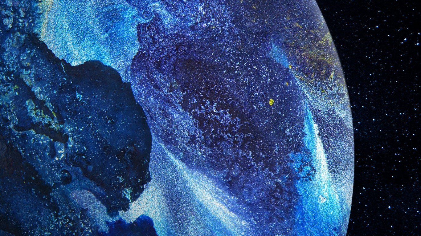 Обои живопись, абстрактное искусство, арт, художник, атмосфера в разрешении 1366x768