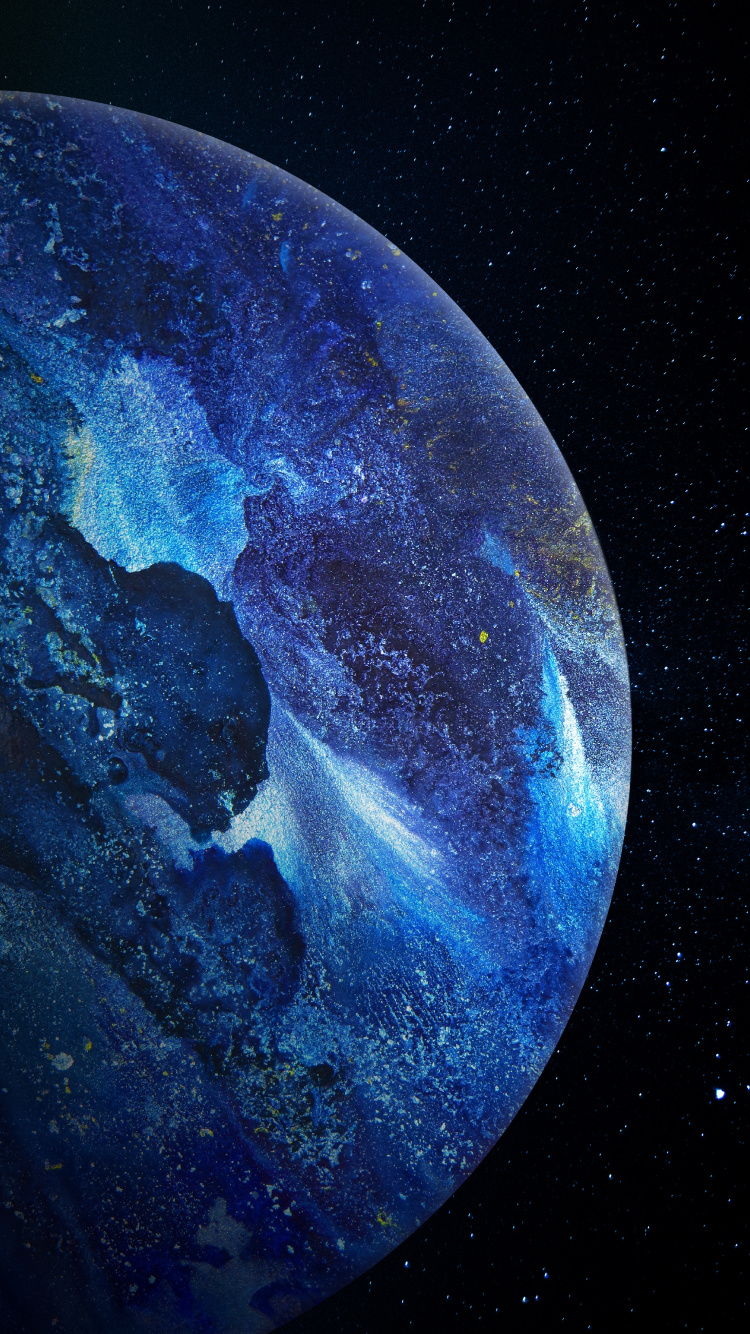 Обои живопись, абстрактное искусство, арт, художник, атмосфера в разрешении 750x1334