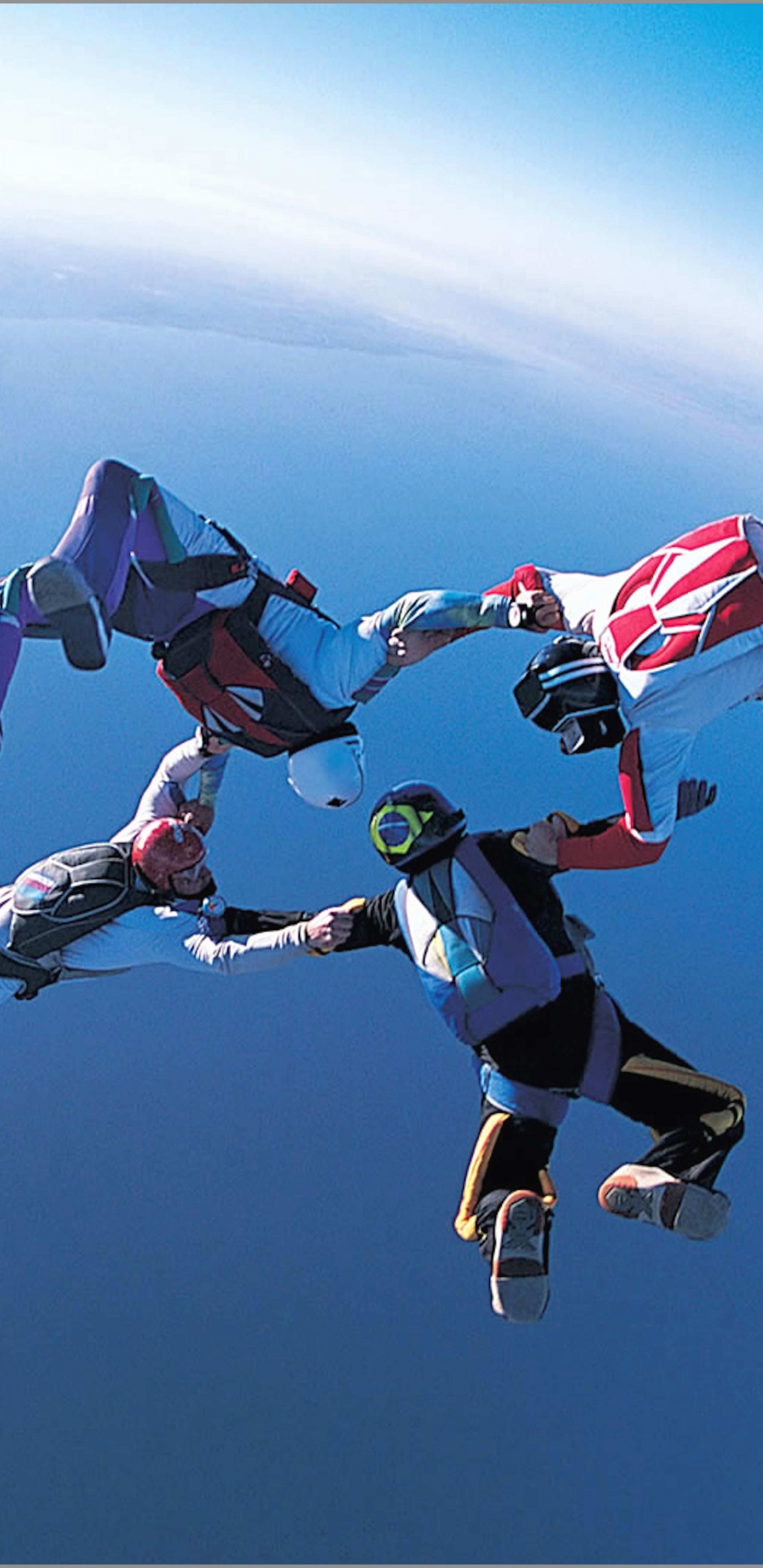 Обои экстремальный вид спорта, парашютный спорт, воздушные виды спорта, скачок, Сальто акробатический в разрешении 1440x2960