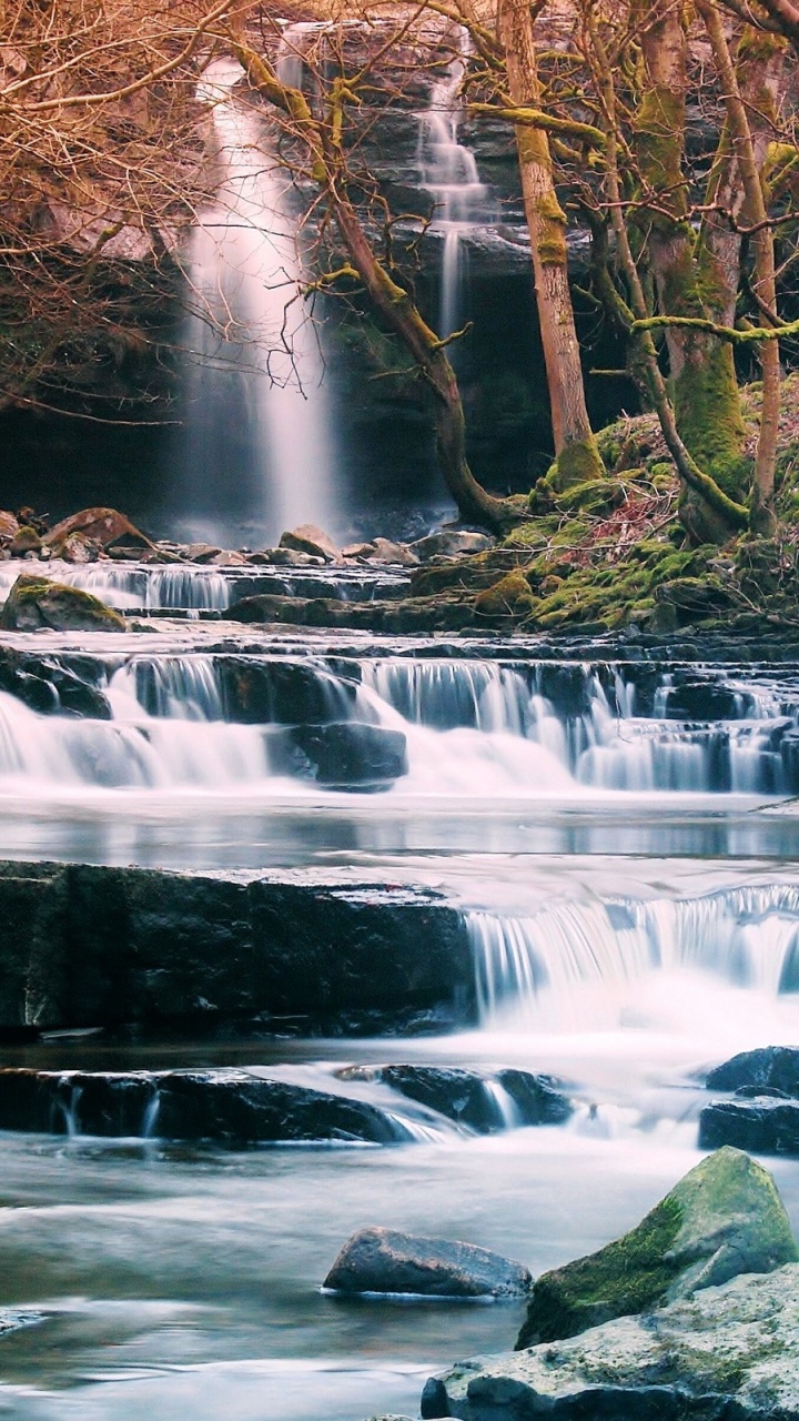 Обои водопад, реки, водоем, гидроресурсы, природа в разрешении 720x1280