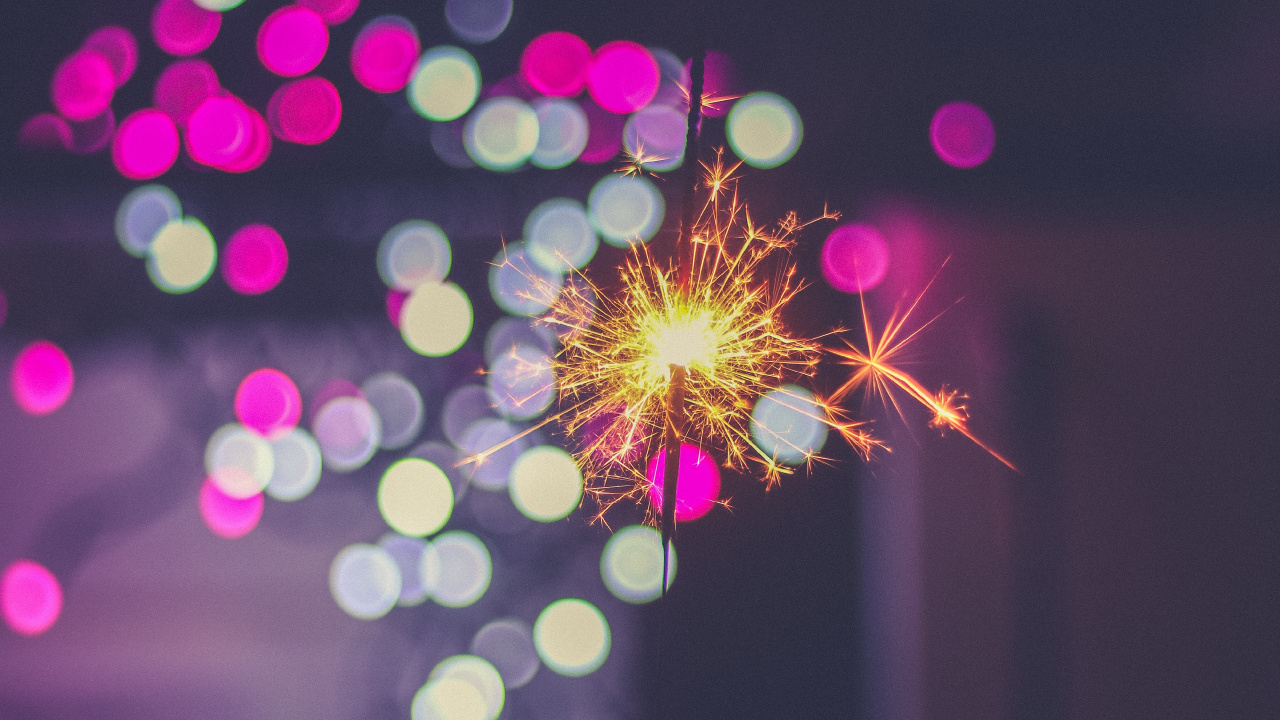 Обои боке, розовый, салют, пурпур, свет в разрешении 1280x720