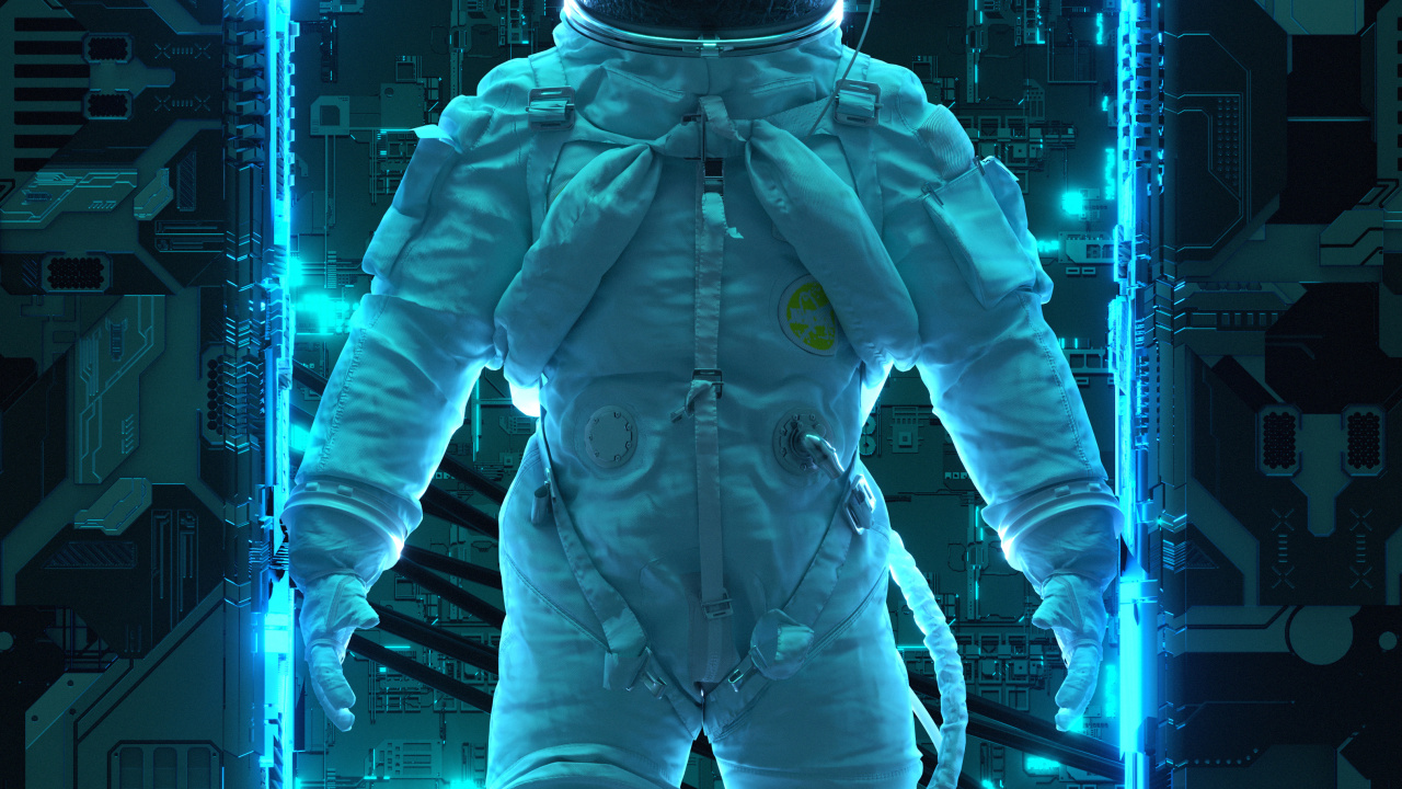 Обои астронавт, свет, фэшн, стояние, рукав в разрешении 1280x720