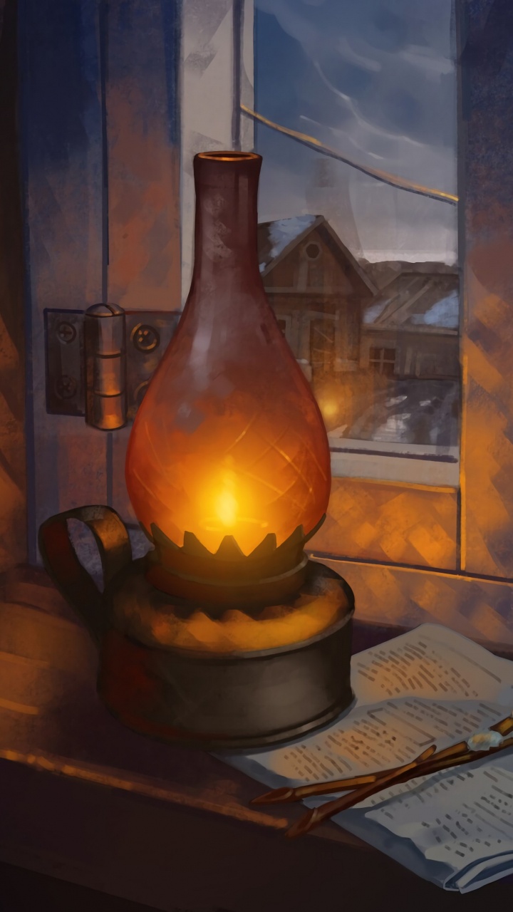 Обои живопись, натюрморт, тепло, очаг, камин в разрешении 720x1280