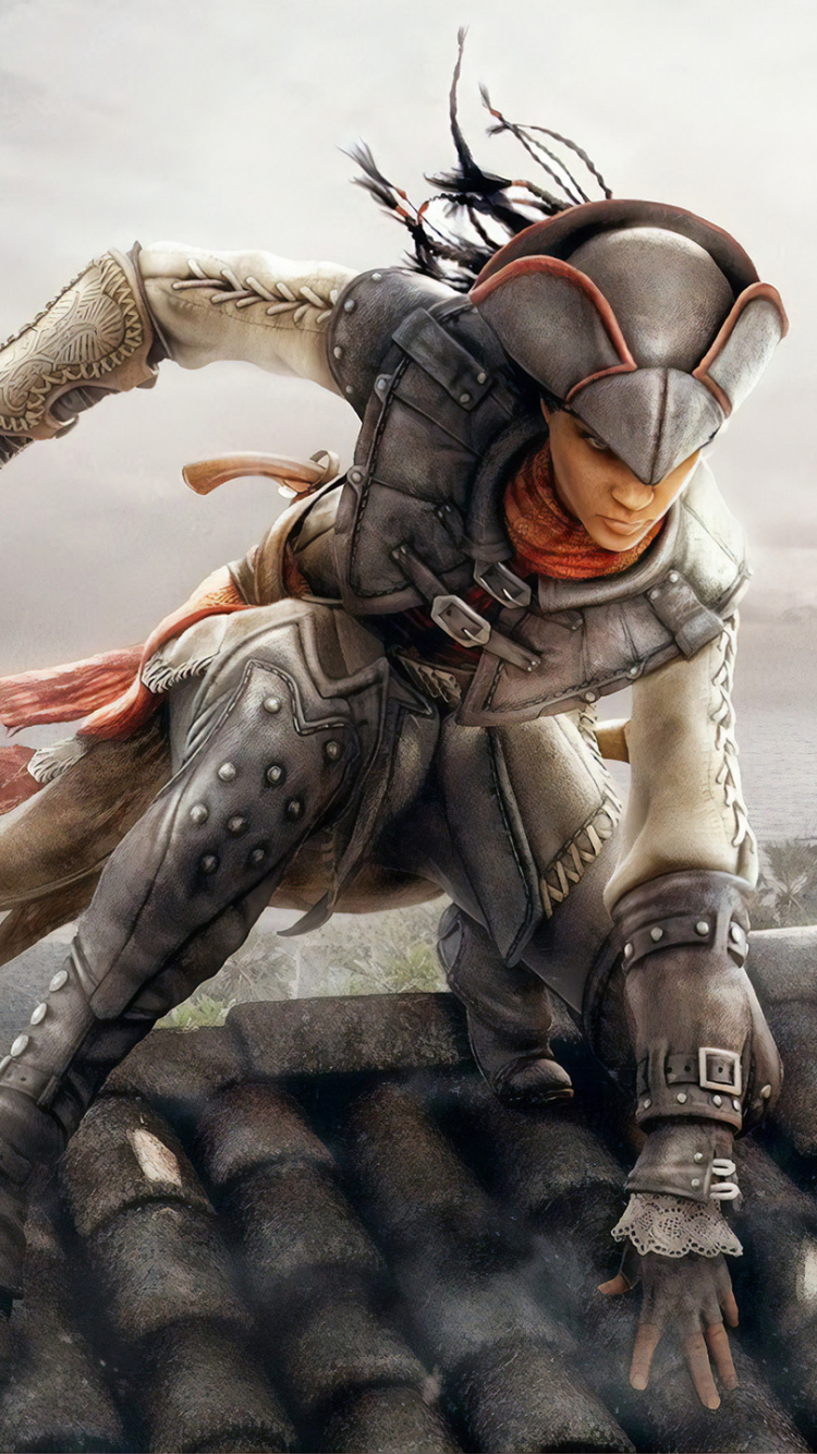 Обои Assassins Creed III, assassins creed, ubisoft, Авелина де Grandpr, xbox 360 в разрешении 750x1334