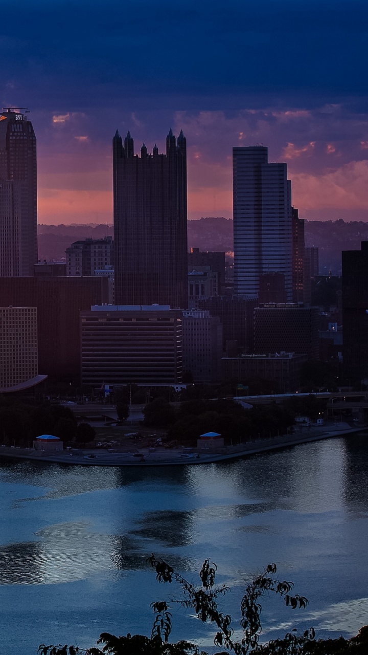 Обои Питсбург, городской пейзаж, город, линия горизонта, городской район в разрешении 720x1280