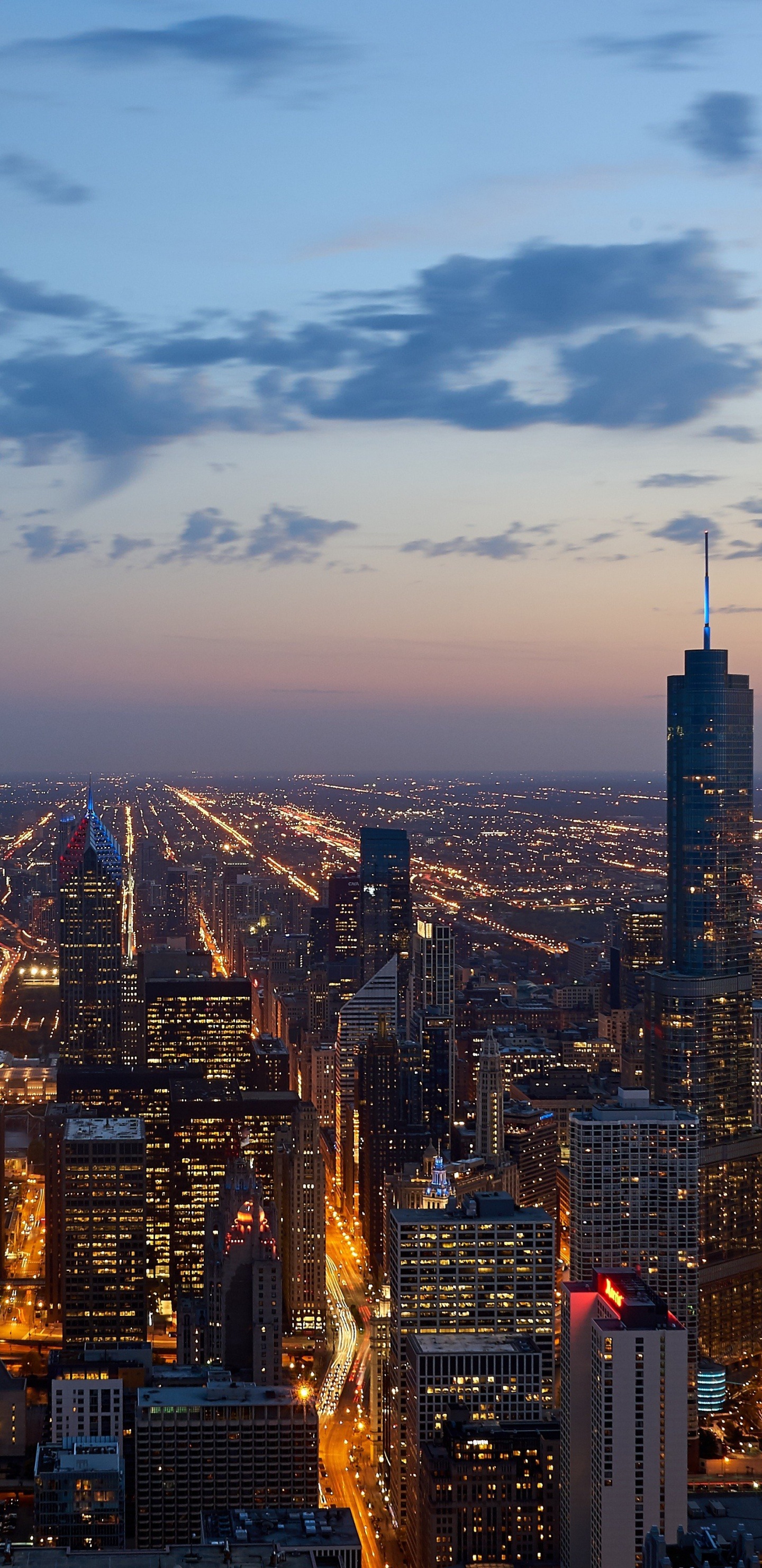 Обои город, городской пейзаж, городской район, метрополия, линия горизонта в разрешении 1440x2960