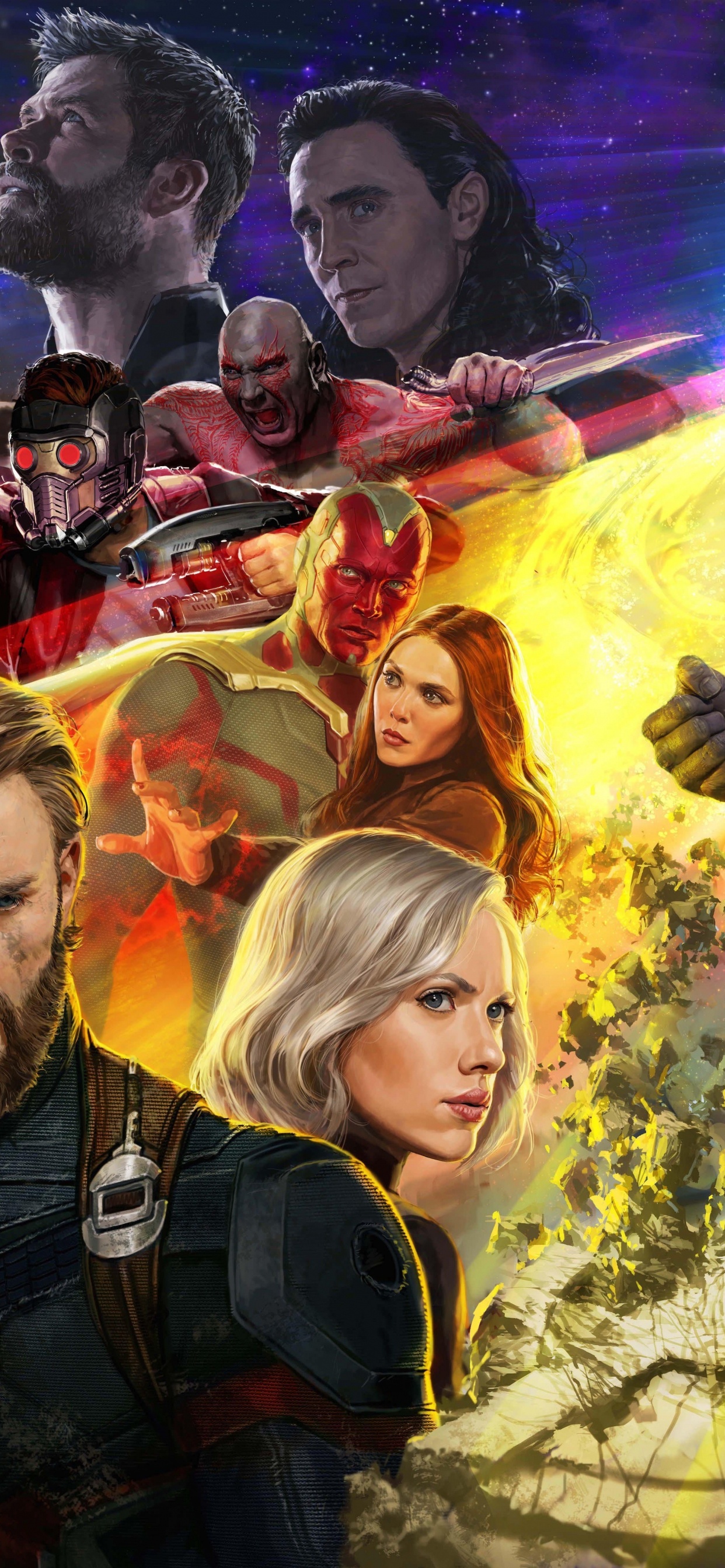 Обои Мстители: Война бесконечности, Танос, Капитан Америка, мститель, вымышленный персонаж в разрешении 1242x2688