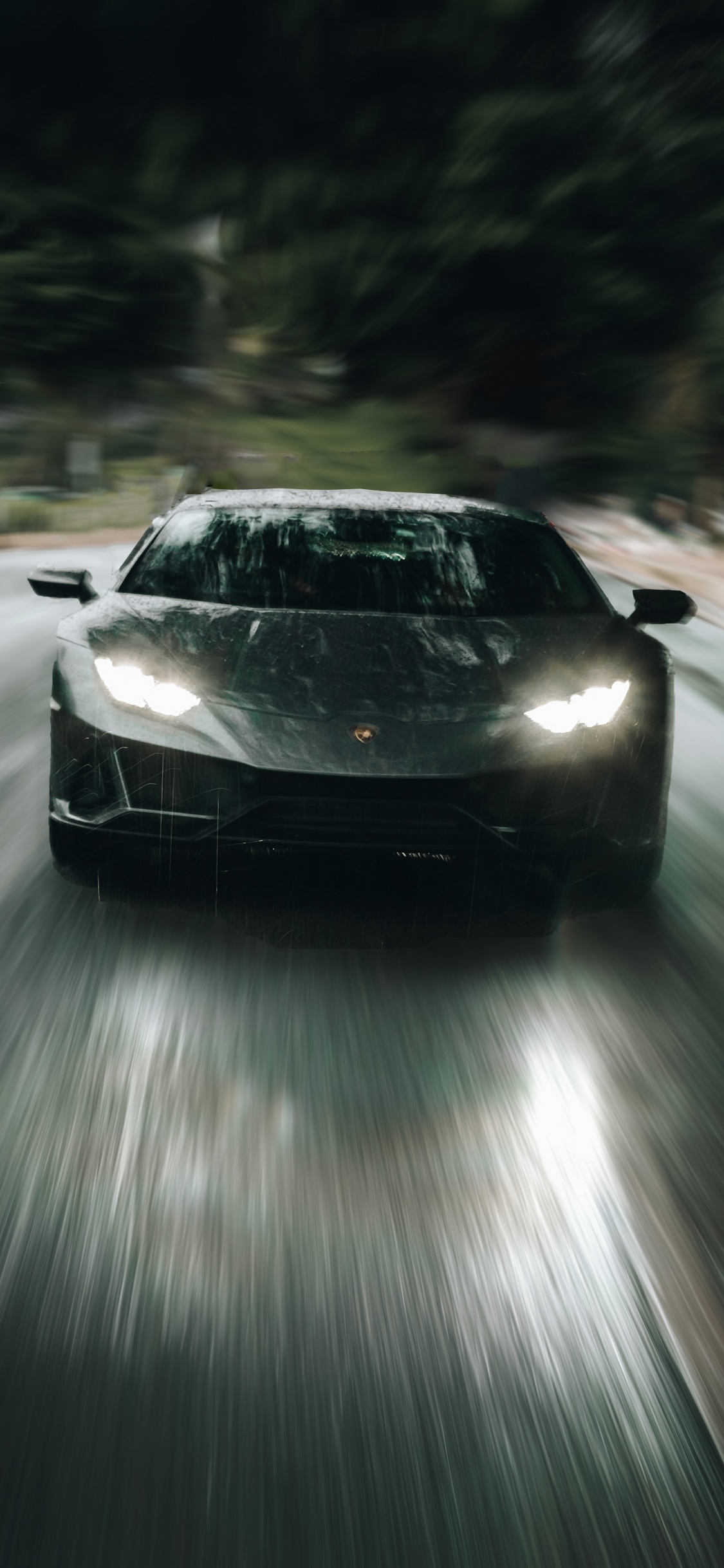 Обои спорткар, Ламборджини, суперкар, дорога, асфальт в разрешении 1125x2436