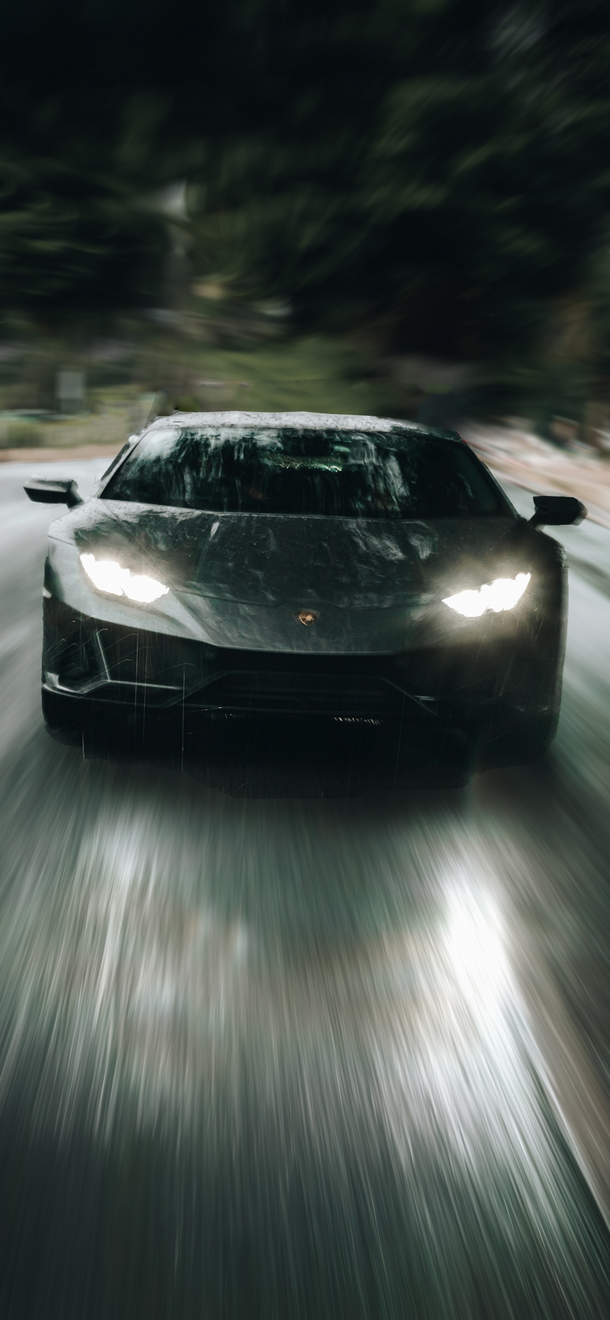 Обои спорткар, Ламборджини, суперкар, дорога, асфальт в разрешении 1242x2688