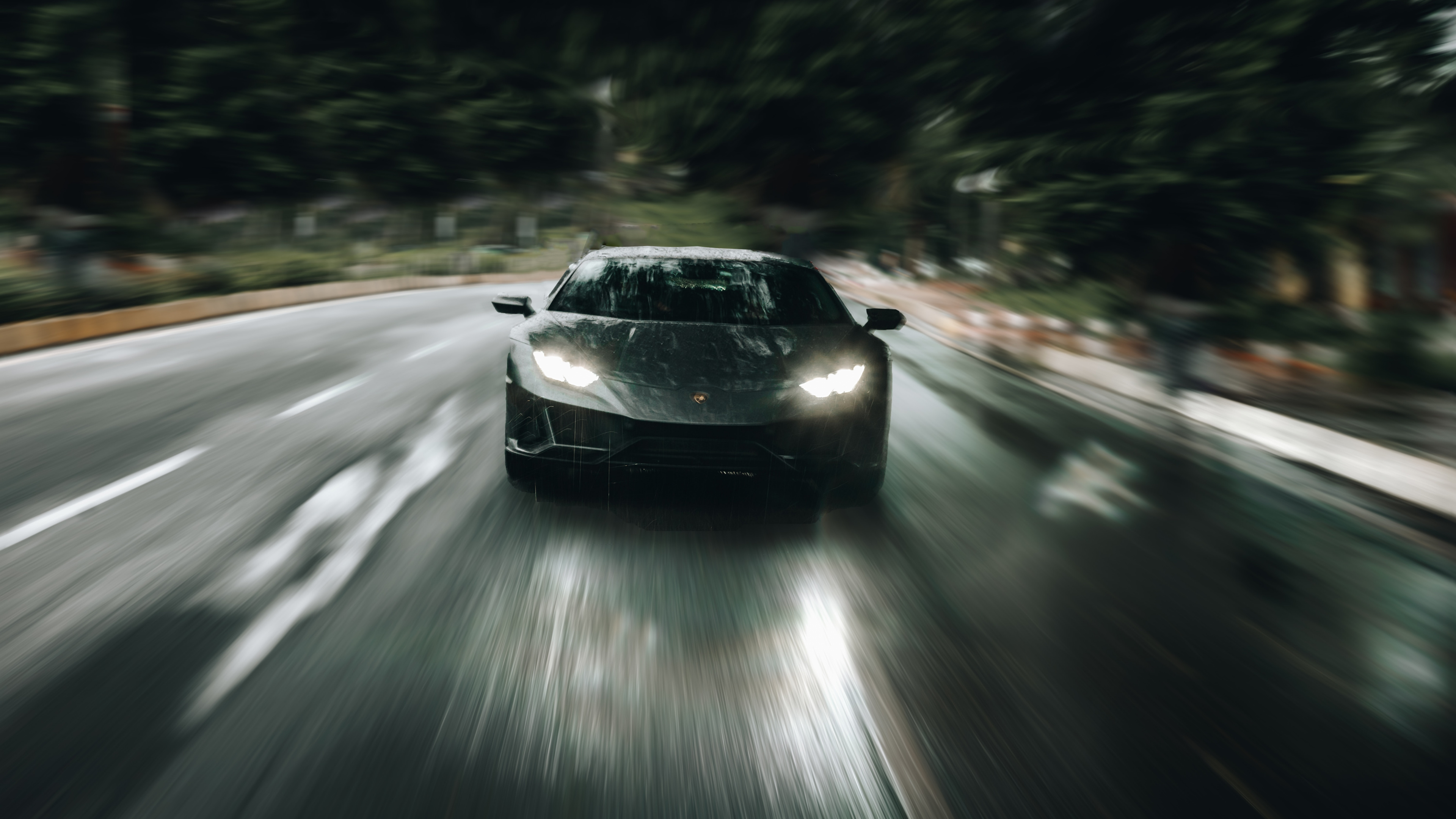 Обои спорткар, Ламборджини, суперкар, дорога, асфальт в разрешении 3840x2160