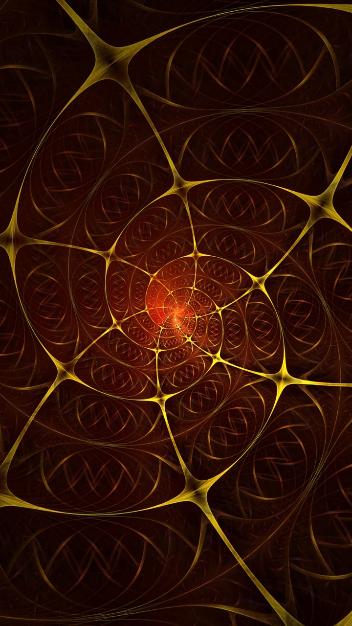 Обои фрактальное искусство, красный цвет, узор, круг, арт в разрешении 720x1280