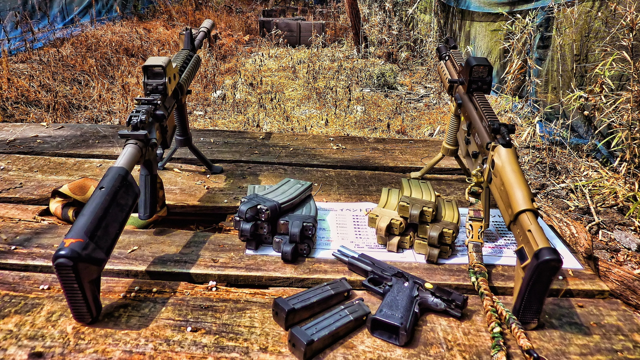 Обои карабин M4, орудие, эйрсофт, Страйкбольное оружие, отдых в разрешении 1280x720