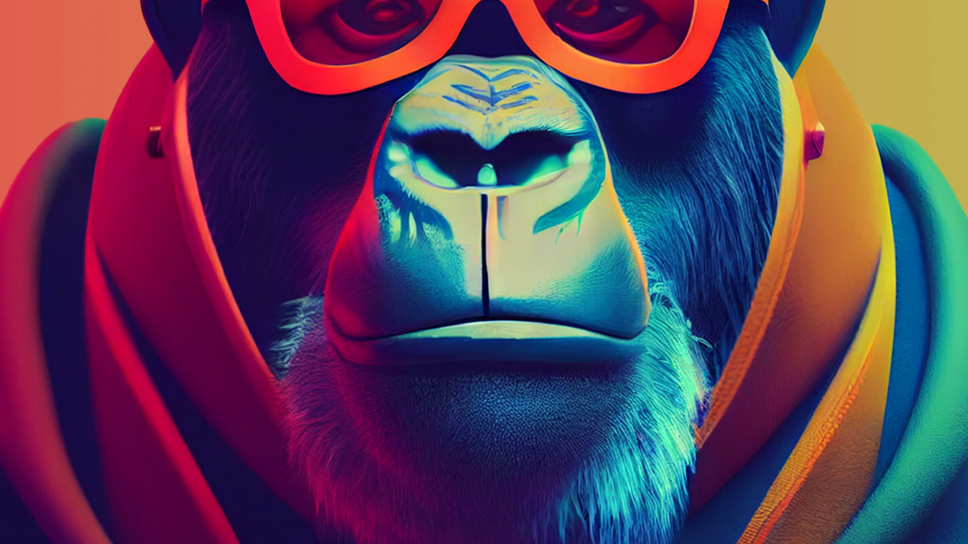 Обои ios, голова, примас, пурпур, арт в разрешении 1366x768