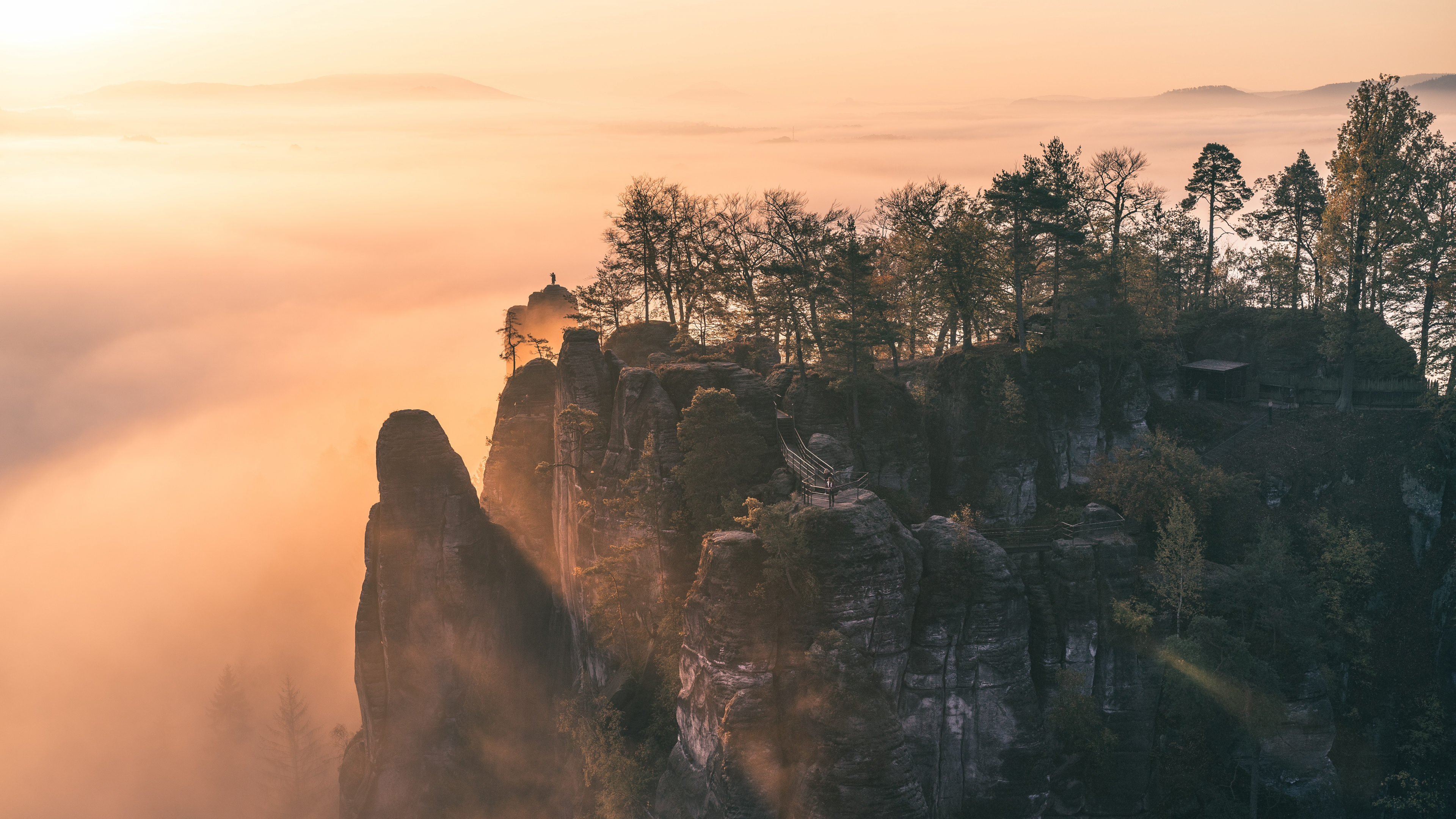 Обои небо, местность, утро, солнечный свет, погода в разрешении 3840x2160