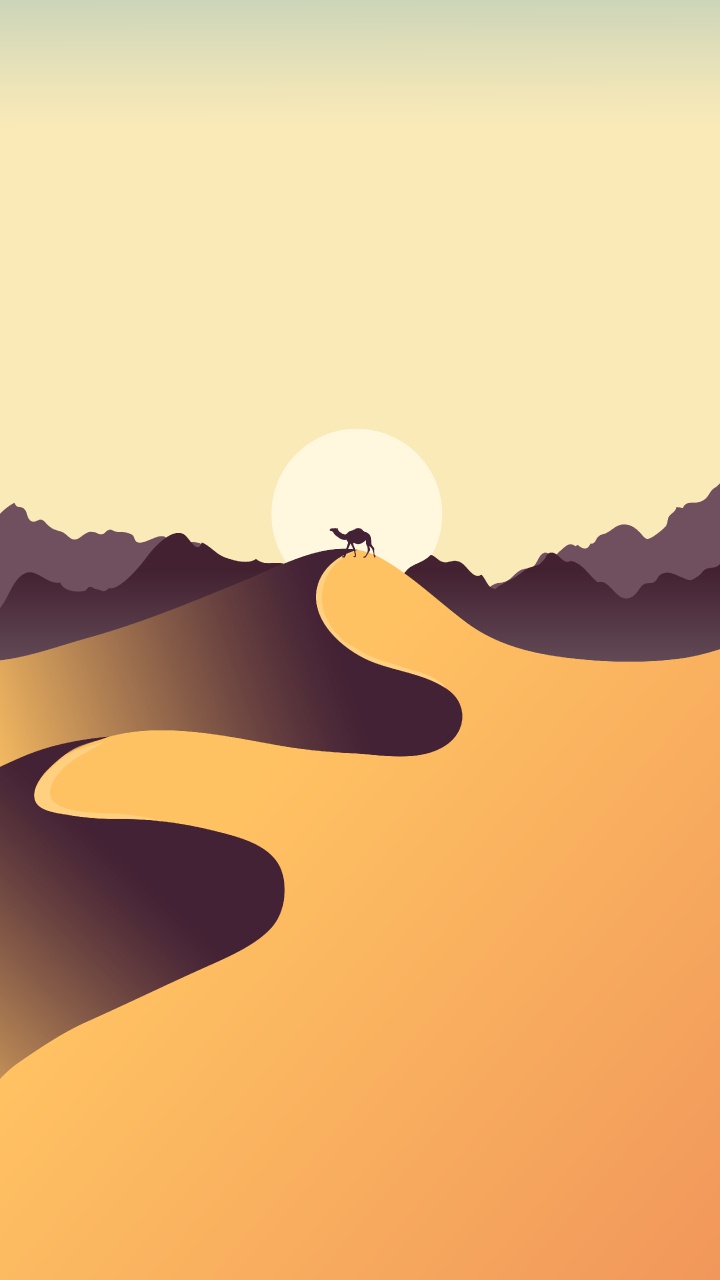 Обои минимализм, склон, эрг, арт, облако в разрешении 720x1280