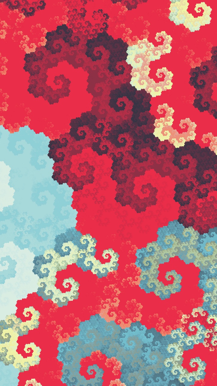 Обои цифровое искусство, абстрактное искусство, красный цвет, узор, иллюстрация в разрешении 720x1280