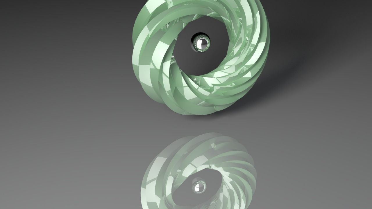 Обои круг, колесо, трех мерное пространство, металл, отражение в разрешении 1280x720