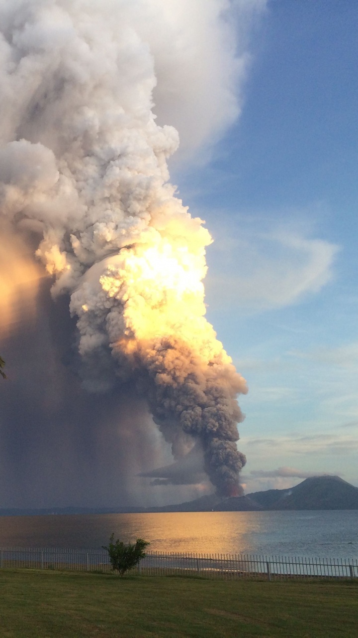 Обои Тавурвур, Кальдера Рабаул, Рабаул, вулкан, стратовулкан в разрешении 720x1280