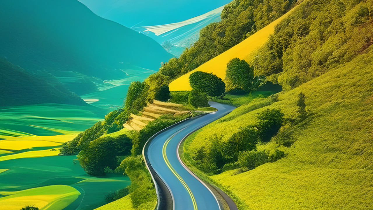 Обои природа, пейзажи гор, Альпы, горный перевал, дорога в разрешении 1280x720